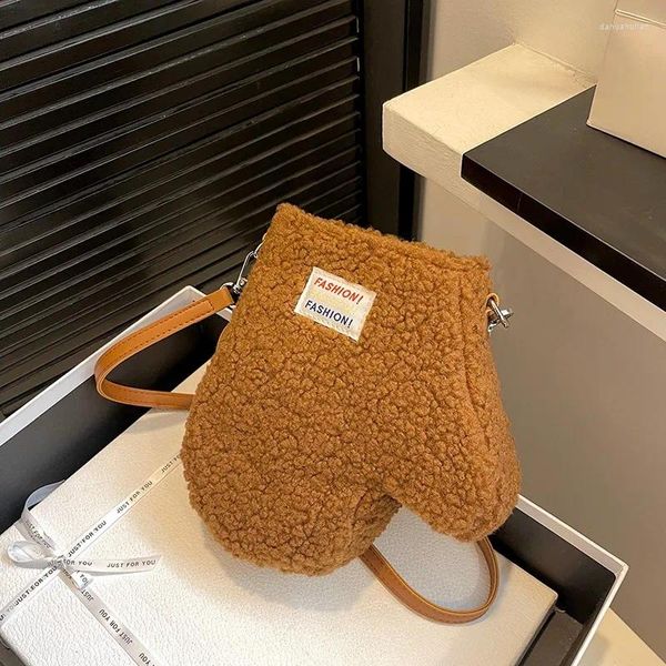 Sacs de soirée doux fermeture éclair épaule solide velours 2024 pour femmes mode gant type compartiment intérieur sacs à main pour femmes