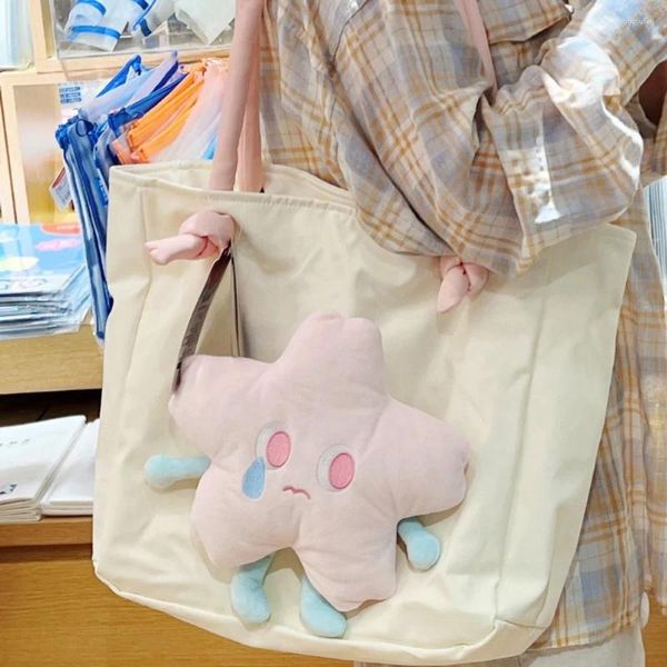 Sacs de soirée Star Doll Sac à bandoulière Mignon Dessin animé Grande capacité Stockage Détachable Sangle réglable Toile Fille