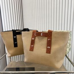 Abendtaschen Stroh Strandtaschen Damen Designer-Handtaschen Lafite Grass Umhängetasche Große Kapazität Hohl-Out-Tragetaschen Mit Leinen gefütterte Reißverschlusstasche Anagram Korbtasche