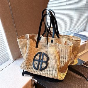 Bolsos de noche Bolso de mano de gran capacidad de paja Marca de moda Hombro Beach Lane Simia Diseñador Estilo étnico de lujo