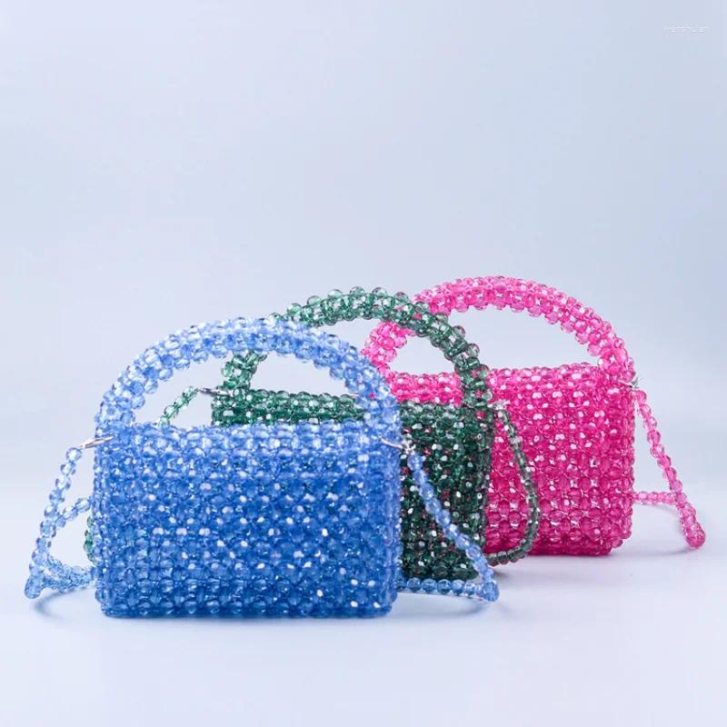 Evening Bags Summer Ladies Handmade Acrylic Beaded Woven Women's Handbag Fashion Trend Casual Versatile Crossbody For Woman