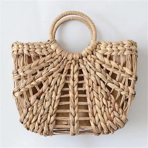 Avondtassen zomervakantie handtassen trekkoord mand Baghemian Beach voor vrouwen schattige handgemaakte stro -reistas Groothandel