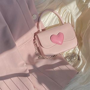 Bolsas de noche Dulce lindo pequeño bolso de hombro femenino Día de San Valentín de moda Corea Corazón Messenger Cadena de moda Monedero cuadrado Monedero