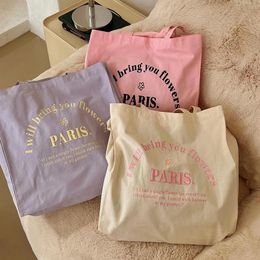 Evening Bags Tasje Kanvas Dames Paris 3D Belanja Harian Bordir Buku Siswa Tangan Kaïn voor Anak Perempuan 230905