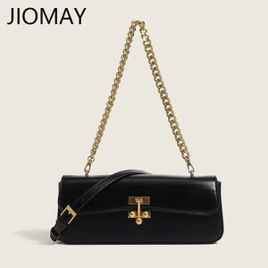 Evening Bags Tasje voor heren PU JIOMAY voor Wanita 2023 Tangan Designer Gaya Komuter Fashion Flap Persegi Panjang Rantai Gesper 230418