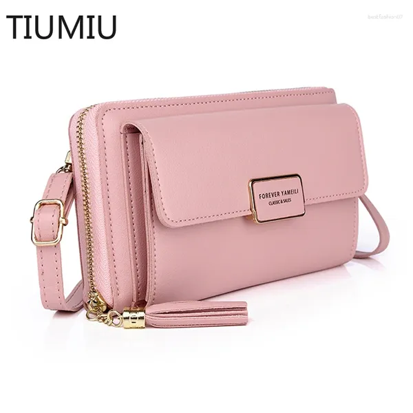 Sacs de soirée Tiumiuwomen Pu Leather Mobile Phone Sac Sac dames Small épaule portefeuille crossbody femelle téléphone portable Mini Messenger