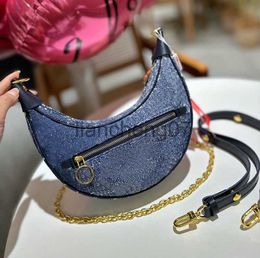 Sacs de soirée Top Denim LOOP Sac à main Designer de luxe Hobo Sac demi-lune Sac à bandoulière en cuir véritable Designers Femme Sacs à bandoulière Bandoulière Chaîne Voyage Été U