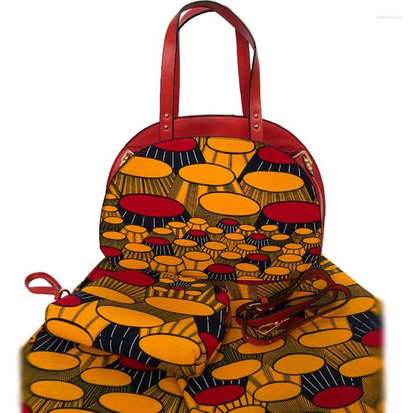 Sacs de soirée Top vente tissu de cire fait sac à main et 6Yards Fabirc ensemble imprimé africain avec sac à assortir pour la fête