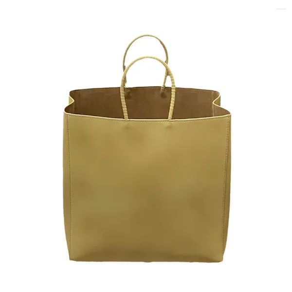 Sacs de soirée Sac fourre-tout pour femme printemps été 2024 sac à main en cuir vertical grande capacité seau papier kraft