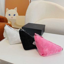 Sacs de soirée fourre-tout PRAbag peluche Triangle sous les bras sac mode 2 en 1 sac fourre-tout fermeture éclair sacs de créateur sac à main à bandoulière avec porte-monnaie femmes Shopping