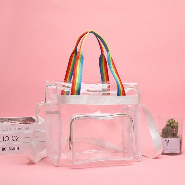 Bolsas de noche Bolsa de gimnasio de yoga transparente Impermeable Mujeres al aire libre PVC Deportes Crossbody Hombro Verano Clear HandbagEvening