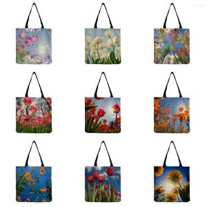 Avondtassen reizen bloemen botanische print outdoor dames schoudertas dames handtassen winkelen hoge capaciteit draagbare tote casual