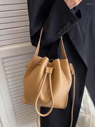 Sacs de soirée tendance seau bandoulière pour femmes luxe en cuir Pu femme sac à bandoulière poignée supérieure marque de créateur solide sac à main pour femmes