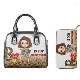 Sacs de soirée Twoheartsgirl Bloldogy Teacher PU Sac à bandoulière Mode Casual Multi-Capacité Femmes Sling Cross Body Commute Dames Messenger