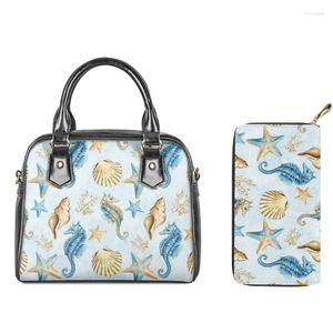 Bolsos de noche Twoheartsgirl Seahorse diseño hombro para mujer PU cuero bandolera paquetes señora compras diarias mensajero bolso