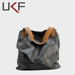 Sacs de soirée UKF Sac en cuir véritable pour femmes Totes Grande capacité Sacs à main pour femmes Designer de luxe