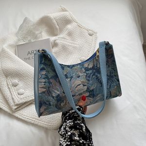 Evening Bags Underarm Autumn Trendy Oil Painting Shoulder Bag Cute Simple Handbags And Purses Female Travel Small 230329