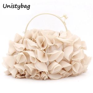 Avondtassen Unistybag Clutch Bag Luxe Satijn Bloemen Bruiloft Portemonnees en handtassen Dames Designer Damesschouder 231219