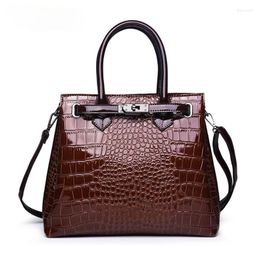 Avondtassen valenkuci alligator pu lederen schouder voor vrouwelijke vaste kleur harde handgreep handtassen dames bedrijfsstijl crossbody tas