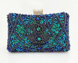 Avondtassen vintage kralen lovertjes tas geometrische kralen elegante dagklapen portemonnee en handbsg dubbele ketens schouder voor vrouwen