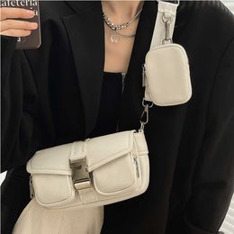 Avondtassen Vintage Design Purse en Handtas 3-in-1 Mode Brand Messenger Bags For Women Pu Leather Crossbody Bag Lady Small Chain Toes L221014