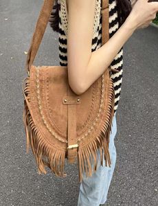 Bolsas de noche Vintage Fringe Tassel Bohemian Mujeres Hombro Crossbody Faux Suede hippie gitano boho bags39s bolsos bolsa f8408776