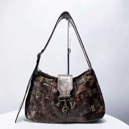 Sacs de soirée Sacs de messager vintage pour femmes Sac à main de luxe Designer Sac à main 2024 Nouveau en PU Tie-Dye Processus Larges sangles Ceinture sous les bras Épaule