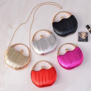 Bolsos de noche, bolsos de mano Vintage para mujer, bolso redondo de PU de Color sólido, bolso de hombro tipo bandolera para banquete de boda, bolso de mano para mujer, bolso de noche