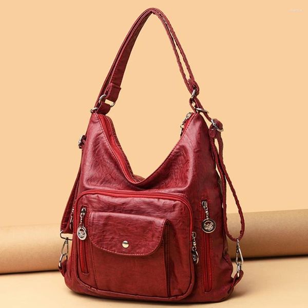 Bolsos de noche Bolso vintage para mujer Mochila de marca de moda Mensajero de cuero Diseñador Hombro Bolso femenino Bolso grande para mujer 2023