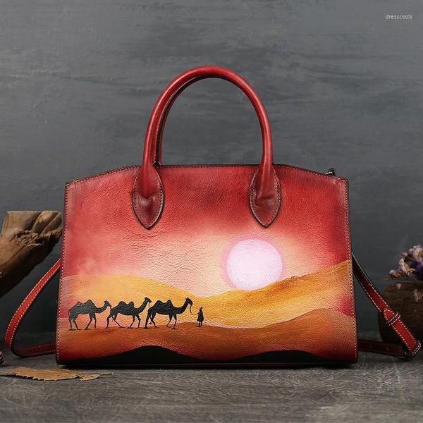 Bolsos de noche Vintage mujer moda alta calidad señoras diseñador mano pintura bolso de hombro