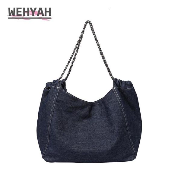 Bolsos de noche Wahyah Denim Hombro Bolso de mano para mujer Bolso de hombro Gran capacidad Vaquero Casual Jeans Bolsos Mujer Bolsos ZY039 230403