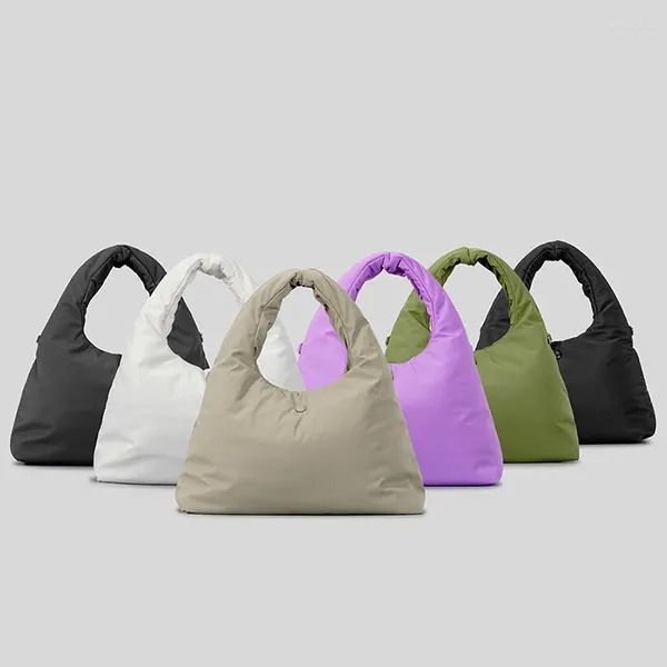 Bolsas de noche Bolsa de cubo de tela de nylon impermeable Lindo Relleno suave de algodón Cerrojo Diseñador casual Mango de ciclo cruzado