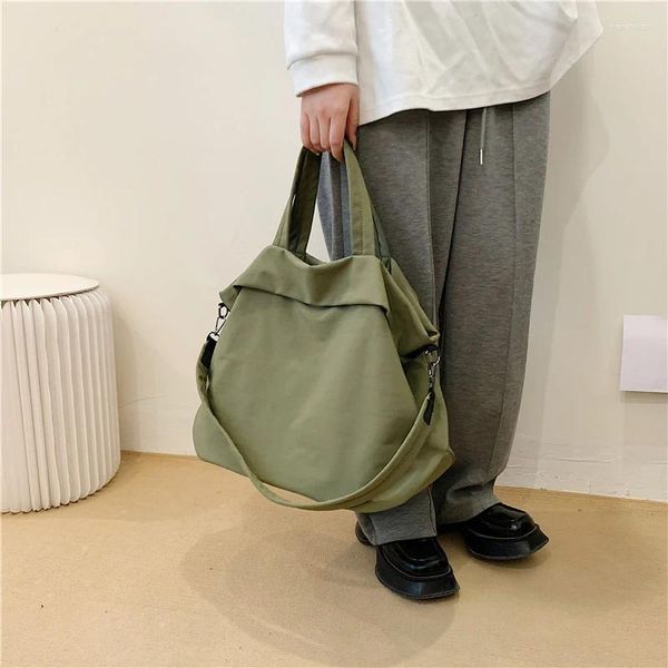 Sacs de soirée Nylon imperméable Solide Corée Forfaits Grande Capacité Oxford Sacs à main Designer Japon Style Épaule Gris Femme Cartables