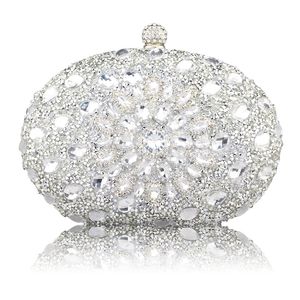 Sacs de soirée Mariage Diamant Argent Floral Cristal Sling Paquet Femme Pochette Téléphone Cellulaire Poche Correspondant Portefeuille Bourse Sacs À Main 230712