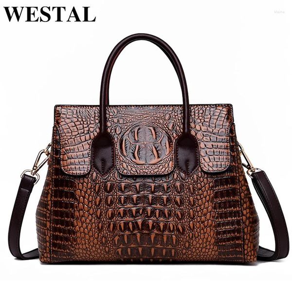 Sacs de soirée Westal Alligator Pattern Femme Designer Luxury Handbags Pu Ladies Crossbody Sac pour l'ordinateur portable pour femmes