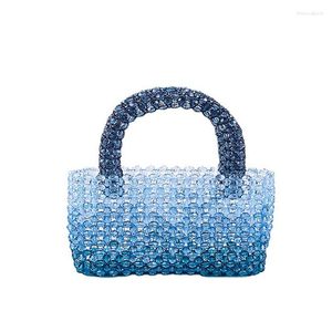 Sacs de soirée en gros cristal pochette dégradé bleu mariée perlé sacs à main et sacs à main femmes acrylique sac à main Mini sac à la main