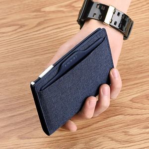 Bolsos de noche Williampolo Wallet Men Small Mini Ultrathin Compact Hecho a mano Titular de la tarjeta de lona Diseño corto Monedero PL191470 231123