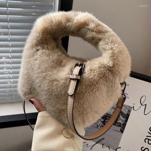 Sacs de soirée hiver mode sac à bandoulière en peluche pour femmes petite poignée supérieure fourre-tout en fourrure dames sac à main sac à main