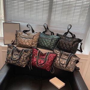 Avondtassen winter schouder quilt padded nylon handtas grote capaciteit reis shopper katoen totes vrouwelijke cross dames crossbody tas