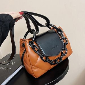 Sacs de soir￩e Femme Tote Bag 2022 Hit Fashion Pu Leather Toded Mandted Women's Designer Handbag Chain ￩paule Crossbody