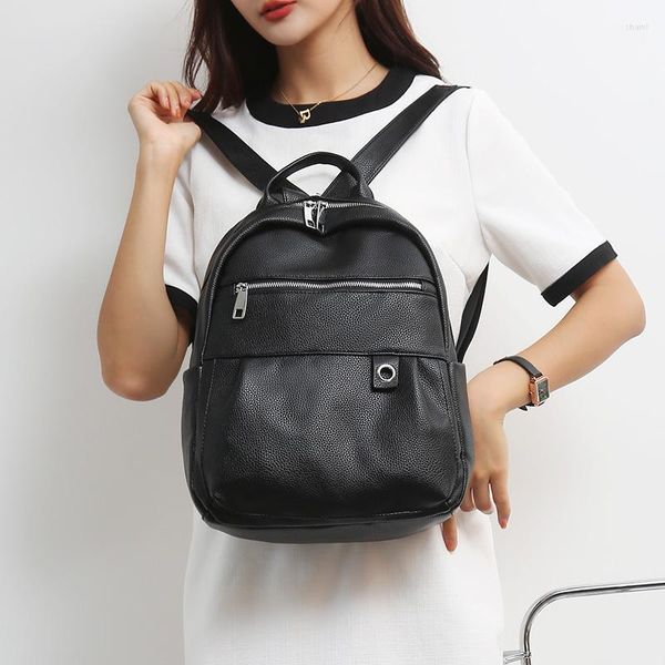 Sacs de soirée Mode féminine Grand sac à dos en cuir PU Grande capacité Voyage pour filles Sacs à dos d'école Femme Livre 2023 Tendance