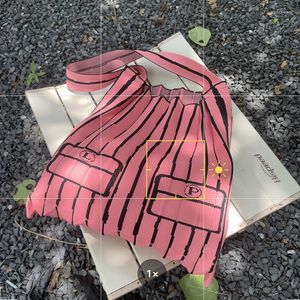 Avondtassen dames Japanse mode gebreide schoudertas knoop casual brede streep handtas student capaciteit herbruikbare winkelpols herbruikbaar