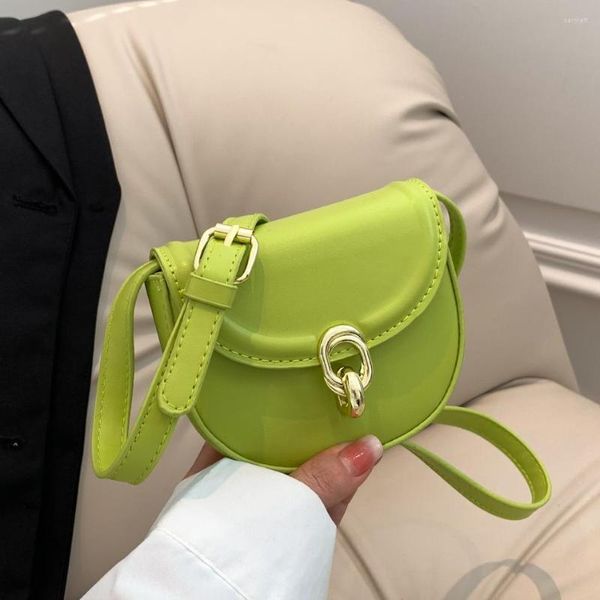 Bolsas de noche Mini silla de montar Bolsa de lápiz labial Lindo Monedero PU Cuero Hombro Crossbody 2023 Moda Bolsos pequeños