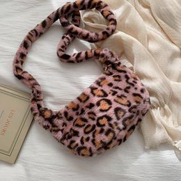 Sacs de soirée sac à main en peluche pour femmes doux fausse fourrure imprimé léopard motif zèbre femmes sac coréen dames fête décontracté fourre-tout Animal épaule
