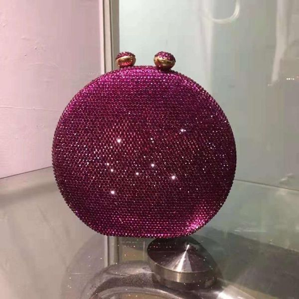 Bolsos de noche para mujer, bolso de mano con diamantes de imitación de Color morado/rosa/amarillo para boda/fiesta/cóctel, bolso de mano, regalo de noche