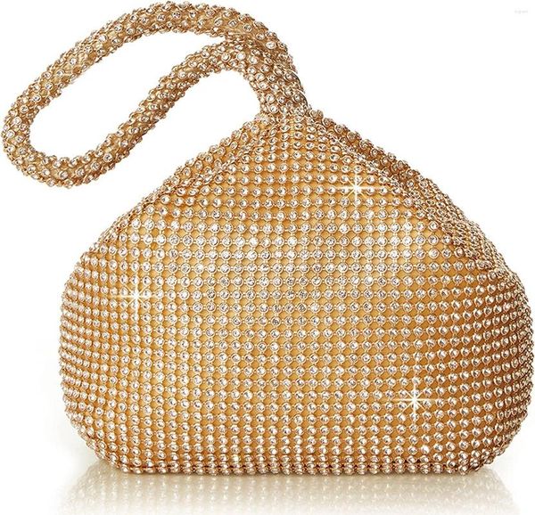 Bolsos de noche, bolso de mano con diamantes de imitación para mujer, monedero triangular con purpurina brillante para fiesta de los años 20, bolso para vestidos de boda