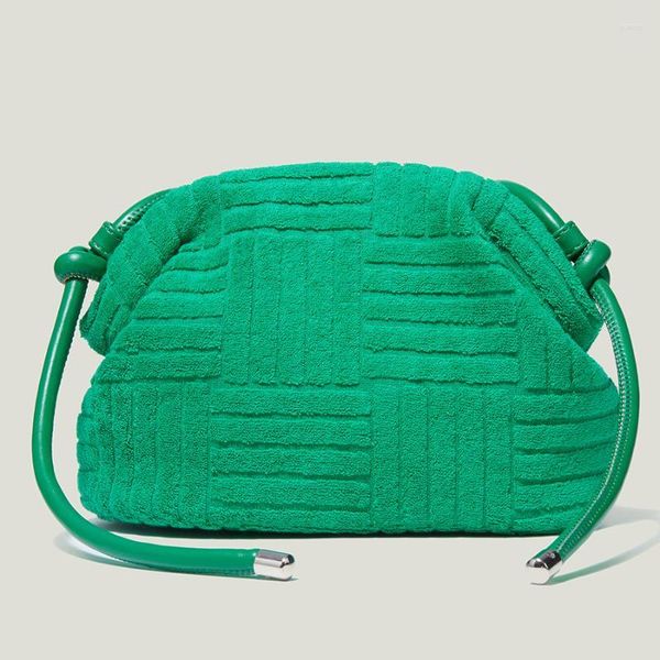 Sacs de soirée sac à bandoulière pour femmes sac à bandoulière en daim vert mode cordon petits sacs à main et sacs à main fourre-tout de créateur de luxe