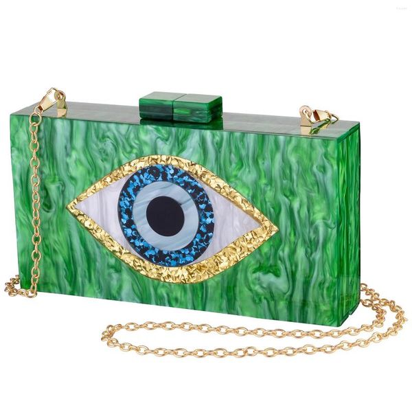 Bolsos de noche Mujeres Acrílico Embrague Monedero de mármol Bolso para boda Cóctel Fiesta Prom Diseñador Ojos Lujo Hombro 2024