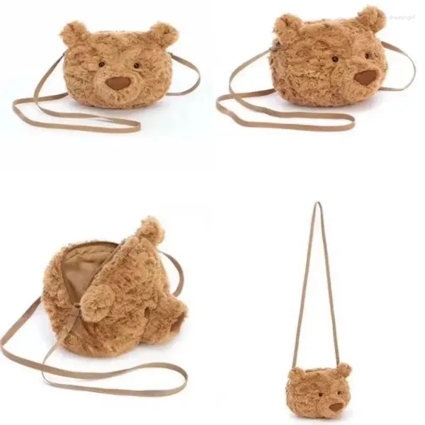 Bolsas de noche Mujeres Dibujos animados Oso de peluche Bolsa de hombro Chica Gran capacidad Linda cabeza Ins Muñeca