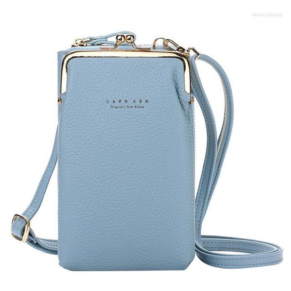 Bolsos de noche para mujer, bolso cruzado para teléfono móvil, carteras para teléfono inteligente, bolso con correa de hombro de cuero metálico, bolsos de moda para chicas